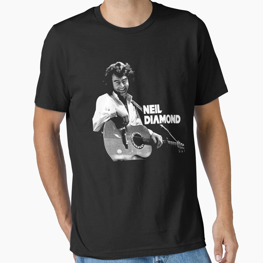 White and Black Neil Distressed Art Diamonds American Singer by CLEMENSLES Unisex T-shirt, Sweatshirt, Hoodie, Long Sleeve Tee - T-Shirt, Sweatshirt, Hoodie
