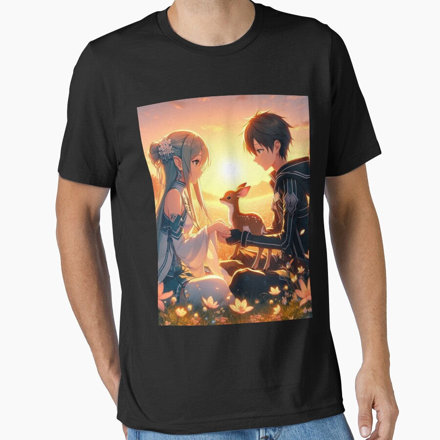 sword art online kirito x asuna by Emmamago Unisex T-shirt, Sweatshirt, Hoodie, Long Sleeve Tee - T-Shirt, Sweatshirt, Hoodie