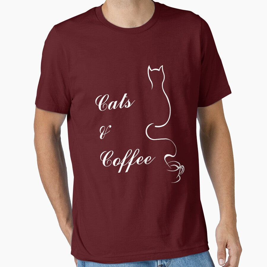 Cute Cats and Coffee T-Shirt by triharder12 Unisex T-shirt, Sweatshirt, Hoodie, Long Sleeve Tee - T-Shirt, Sweatshirt, Hoodie