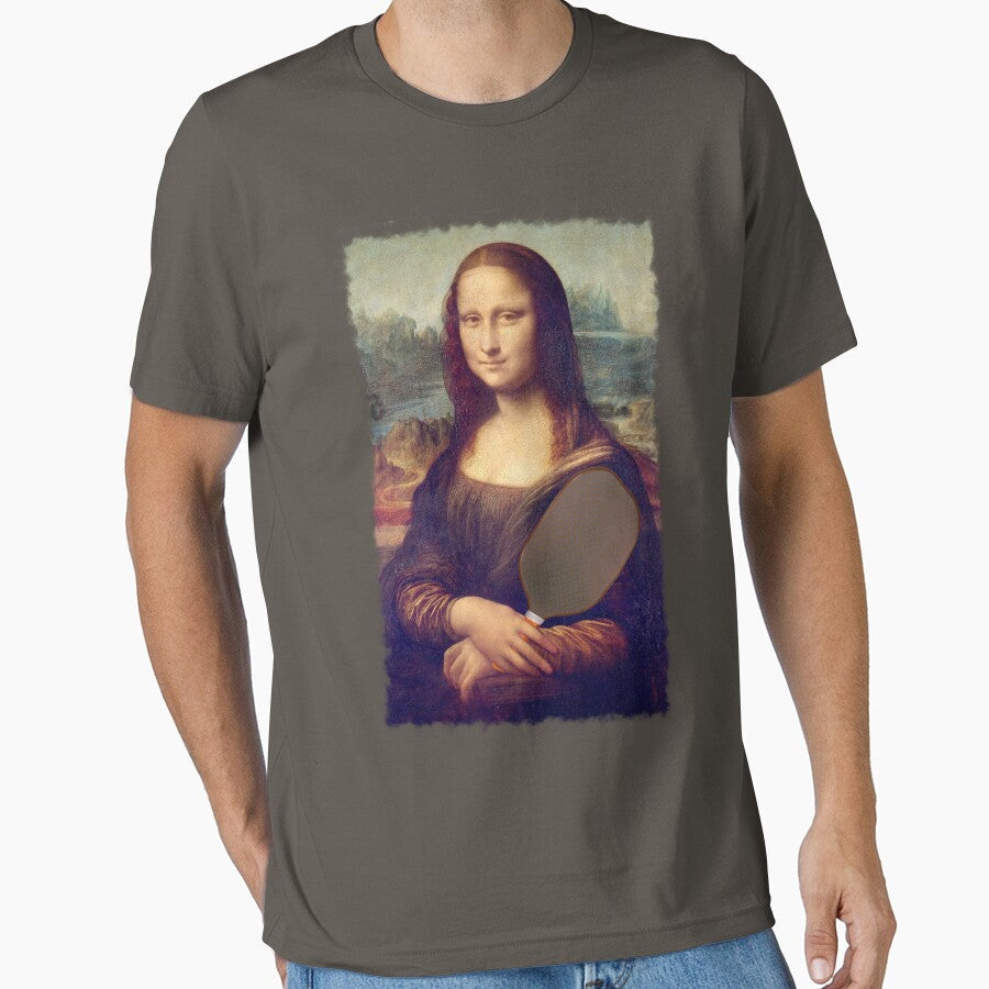 Pickleball Mona Lisa by wabisabi-design Unisex T-shirt, Sweatshirt, Hoodie, Long Sleeve Tee - T-Shirt, Sweatshirt, Hoodie
