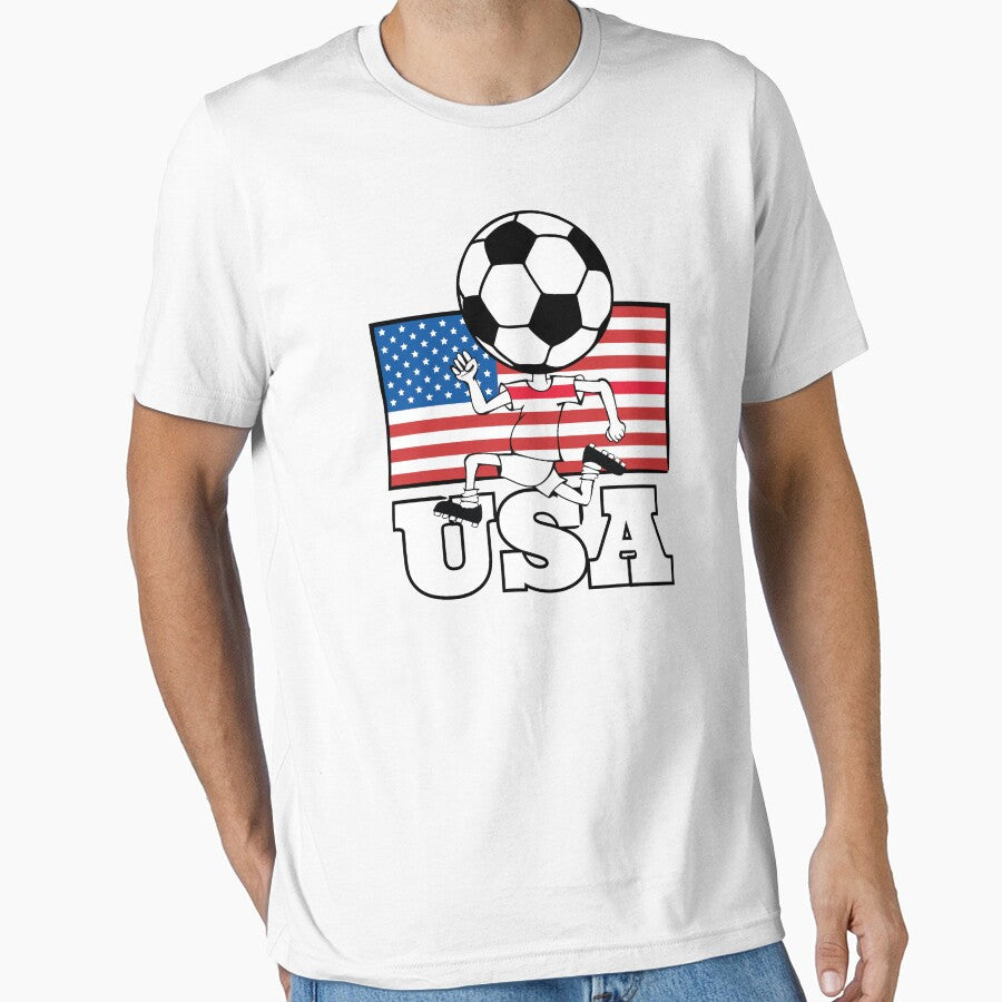 USA Soccer Fan with Flag Kid by oberdoofus Unisex T-shirt, Sweatshirt, Hoodie, Long Sleeve Tee - T-Shirt, Sweatshirt, Hoodie