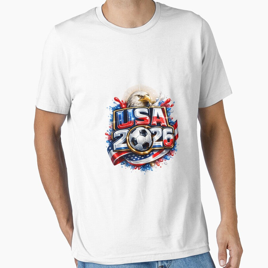 USA 2026 World Cup Soccer FIFA by Pix80Studio Unisex T-shirt, Sweatshirt, Hoodie, Long Sleeve Tee - T-Shirt, Sweatshirt, Hoodie