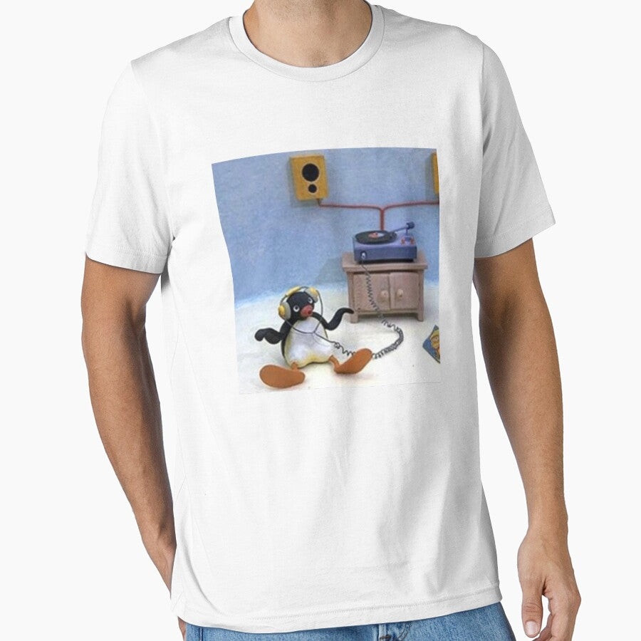 Pingu grooving to the music by Oqueartecura Unisex T-shirt, Sweatshirt, Hoodie, Long Sleeve Tee - T-Shirt, Sweatshirt, Hoodie
