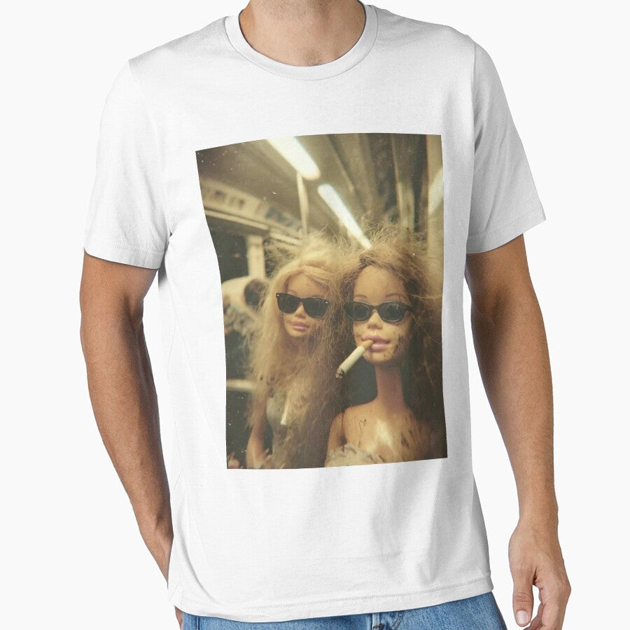 Distressed Doll Face Smoking Meme by koffmannohe Unisex T-shirt, Sweatshirt, Hoodie, Long Sleeve Tee - T-Shirt, Sweatshirt, Hoodie