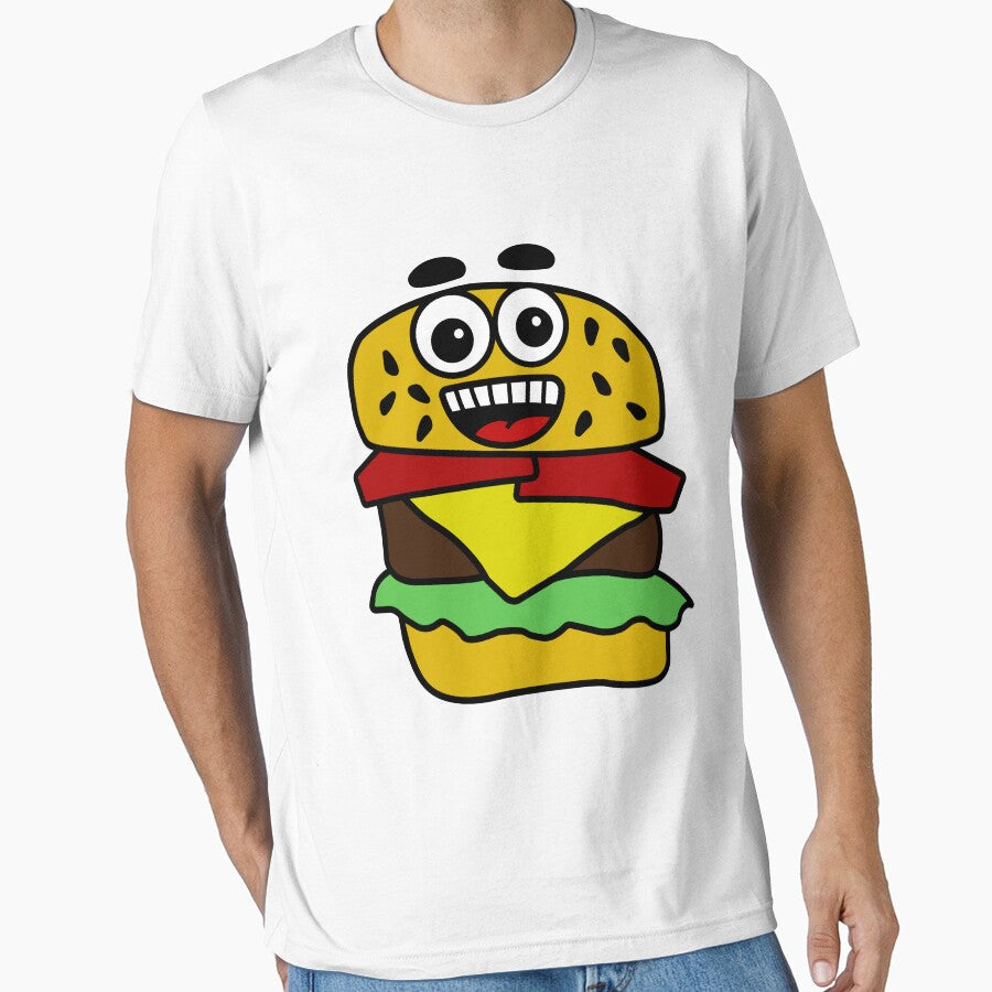 Cute Burger Smiling by RandjaDesign Unisex T-shirt, Sweatshirt, Hoodie, Long Sleeve Tee - T-Shirt, Sweatshirt, Hoodie