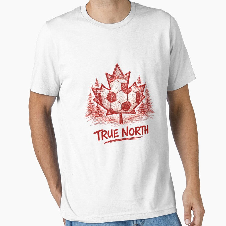 Canada Soccer 2026 Vintage Doodle - True North Maple Leaf Sketch by Tee Nook Unisex T-shirt, Sweatshirt, Hoodie, Long Sleeve Tee - T-Shirt, Sweatshirt, Hoodie