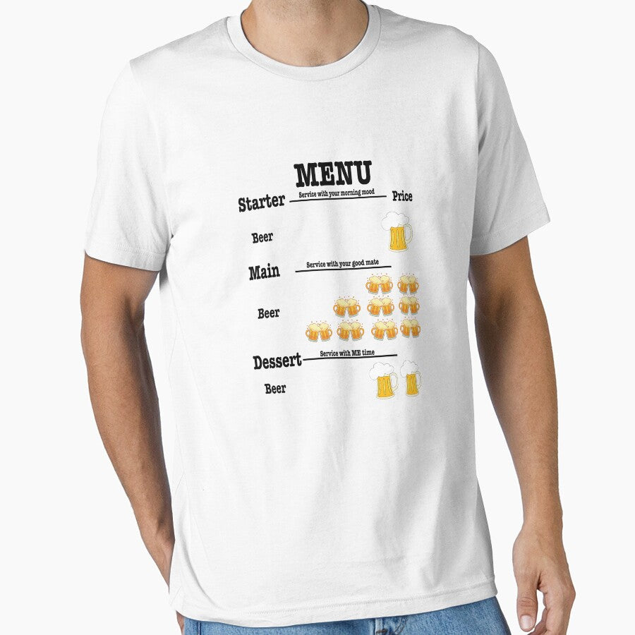 Beer Menu For Beer Lovers Beer Mug Beer Drinker by Dolalii Unisex T-shirt, Sweatshirt, Hoodie, Long Sleeve Tee - T-Shirt, Sweatshirt, Hoodie