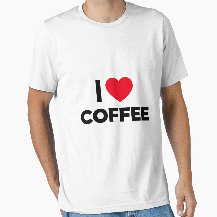 I Love Coffee - Bold Typography Heart Design by WowDezign Unisex T-shirt, Sweatshirt, Hoodie, Long Sleeve Tee - T-Shirt, Sweatshirt, Hoodie