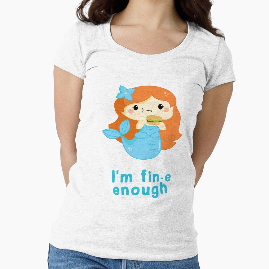 Hungry mermaid with burger kawaii design by high5doodle Unisex T-shirt, Sweatshirt, Hoodie, Long Sleeve Tee - T-Shirt, Sweatshirt, Hoodie