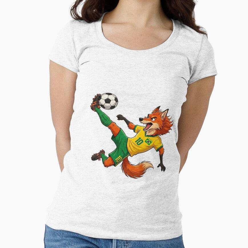 Brazil Fox  Football World Cup 2026 Cartoon Mascot by David Mateo ArtWorks Unisex T-shirt, Sweatshirt, Hoodie, Long Sleeve Tee - T-Shirt, Sweatshirt, Hoodie