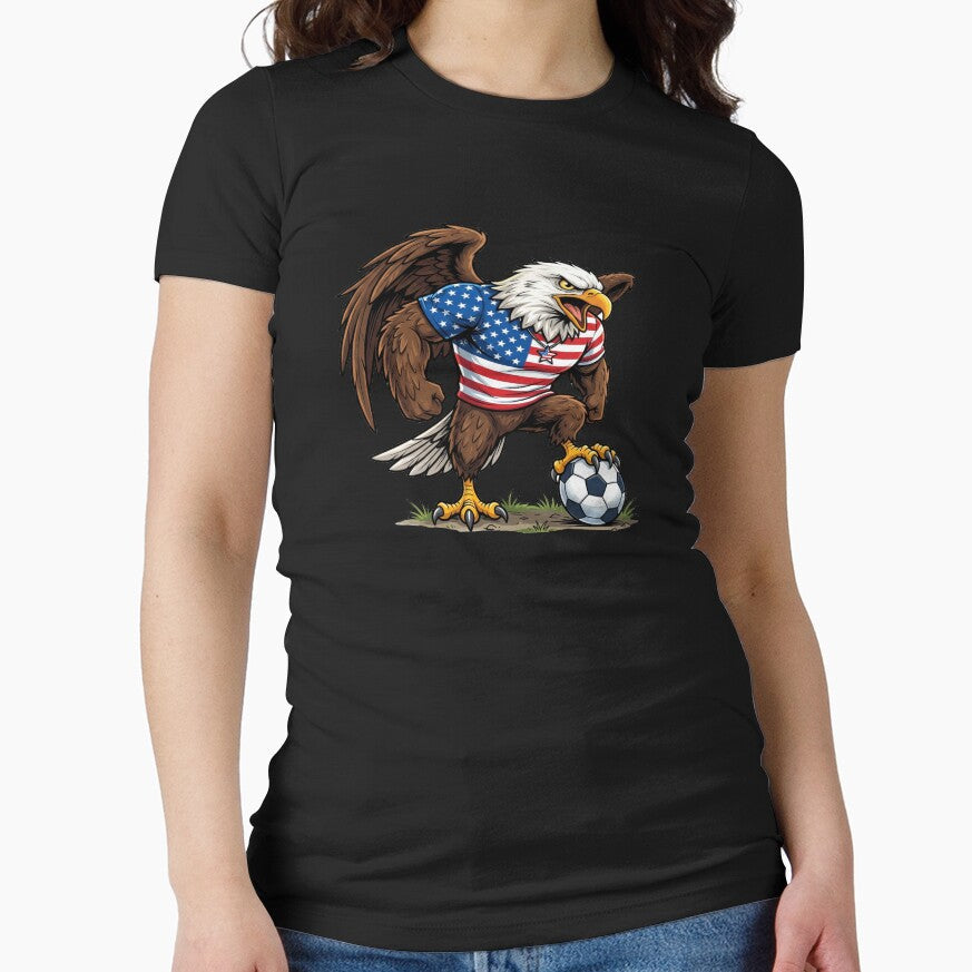 USA Eagle  Football World Cup 2026 Cartoon Mascot by David Mateo ArtWorks Unisex T-shirt, Sweatshirt, Hoodie, Long Sleeve Tee - T-Shirt, Sweatshirt, Hoodie
