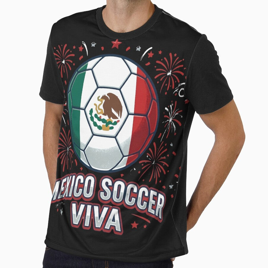 Mexico Soccer Viva Football Fan Patriotic Fireworks Graphic by Basma Designs | Funny Shirts, Stickers & Mugs - T-Shirt, Sweatshirt, Hoodie