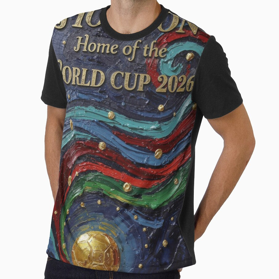 Houston World Cup 2026 Night Reflection Soccer Poster  Moody Jewel Art Print by BrickByDream - T-Shirt, Sweatshirt, Hoodie