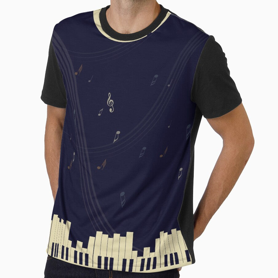 Piano Jazz Festival Concert Singer Crew Neck Navy Beige by hatgirldesign Unisex T-shirt, Sweatshirt, Hoodie, Long Sleeve Tee - T-Shirt, Sweatshirt, Hoodie