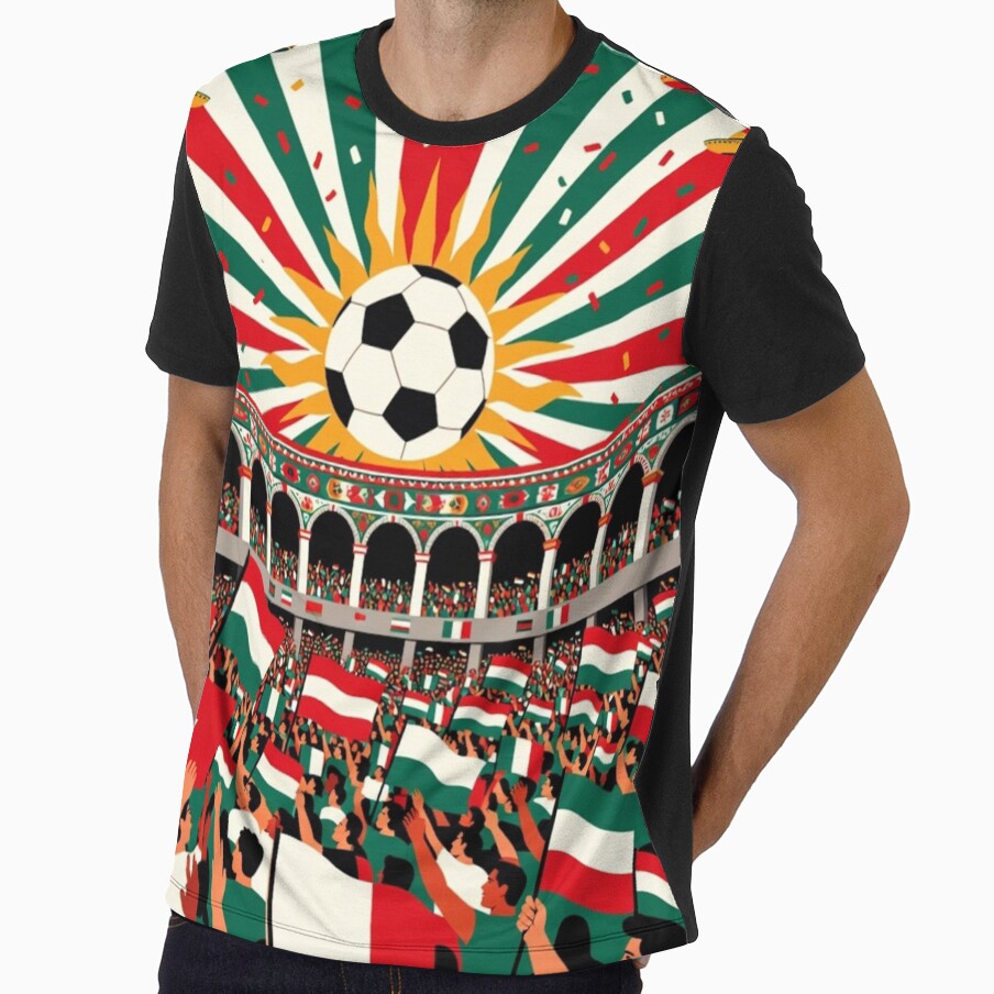 Mexico Soccer Celebration Stadium Crowd Art by Nexus Space Unisex T-shirt, Sweatshirt, Hoodie, Long Sleeve Tee - T-Shirt, Sweatshirt, Hoodie