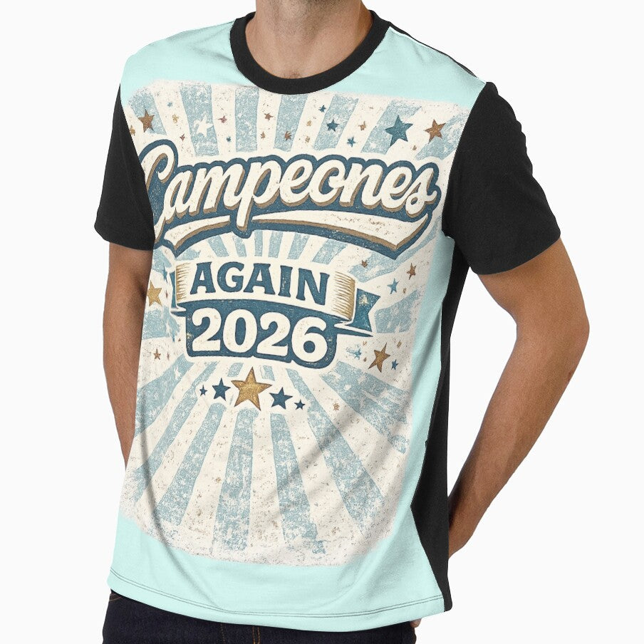 Campeones Again 2026 Retro Vintage Football Champions Soccer Fan Design by irfanshikh Unisex T-shirt, Sweatshirt, Hoodie, Long Sleeve Tee - T-Shirt, Sweatshirt, Hoodie