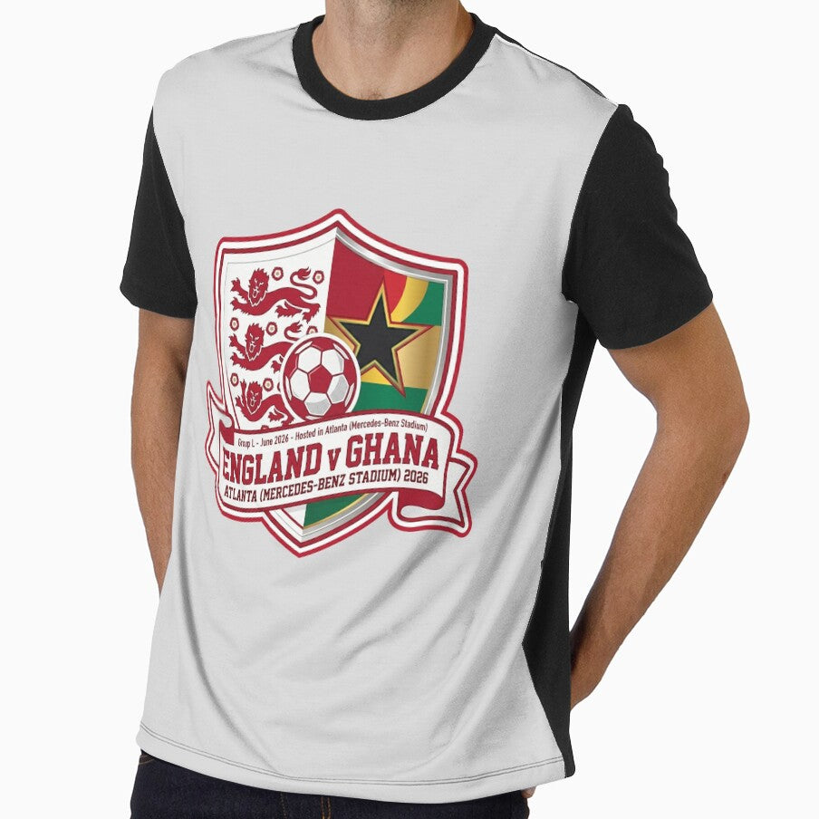 England vs Ghana Atlanta Soccer Match Commemorative Shield by Pride Emblem Prints Unisex T-shirt, Sweatshirt, Hoodie, Long Sleeve Tee - T-Shirt, Sweatshirt, Hoodie