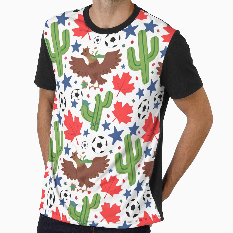 North America 2026 Soccer Pattern - USA Canada Mexico Unity by Velustro Shop Unisex T-shirt, Sweatshirt, Hoodie, Long Sleeve Tee - T-Shirt, Sweatshirt, Hoodie