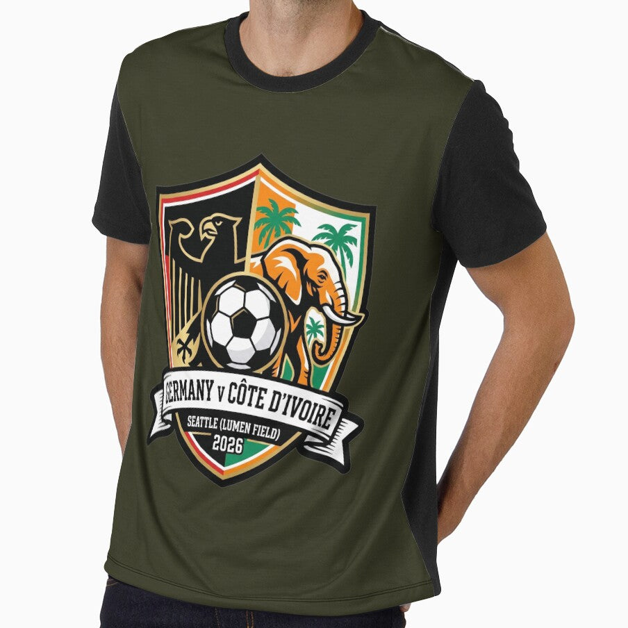 Germany versus Ivory Coast Soccer Crest Seattle 2026 by Pride Emblem Prints Unisex T-shirt, Sweatshirt, Hoodie, Long Sleeve Tee - T-Shirt, Sweatshirt, Hoodie