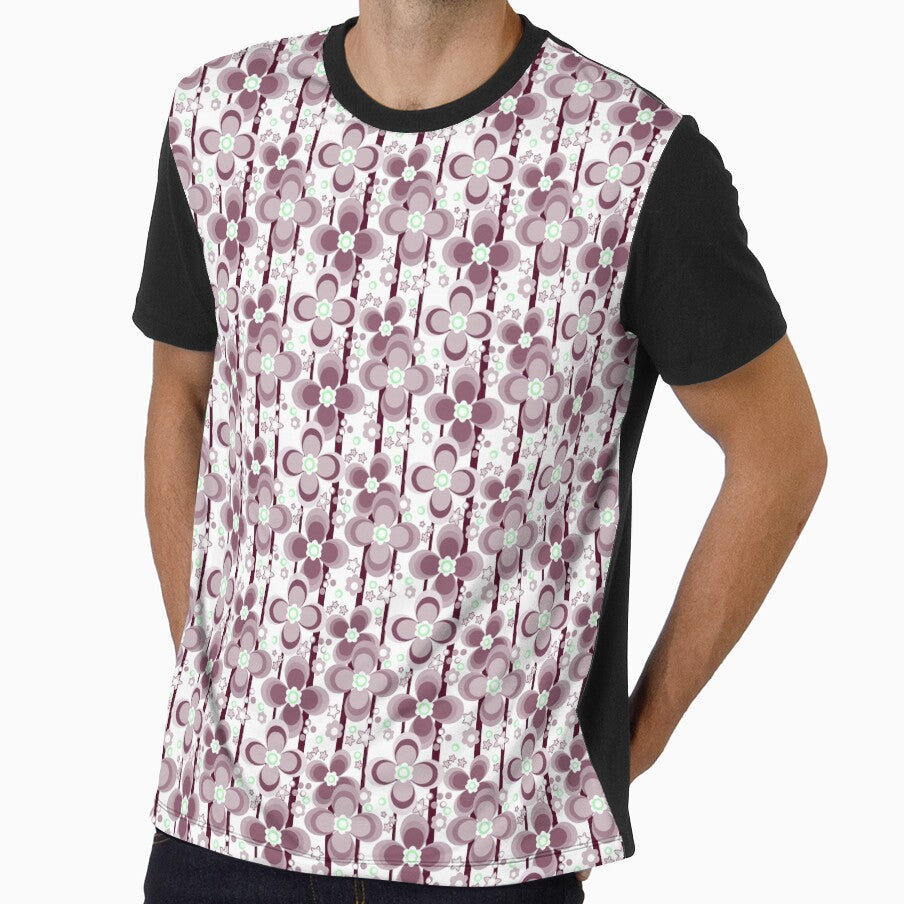 Brown and white bright floral pattern by fuzzyfox Unisex T-shirt, Sweatshirt, Hoodie, Long Sleeve Tee - T-Shirt, Sweatshirt, Hoodie
