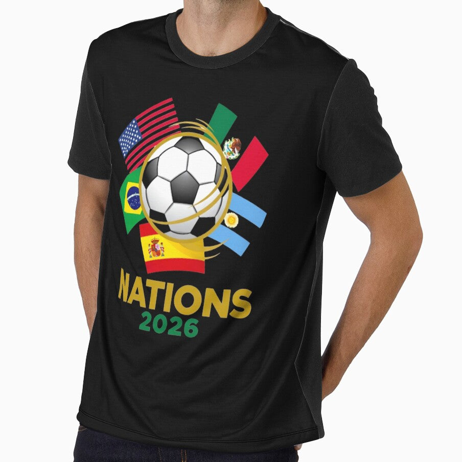 USA Mexico Brazil Argentina Spain 2026 Soccer Nations T-Shirt by Nexus Space Unisex T-shirt, Sweatshirt, Hoodie, Long Sleeve Tee - T-Shirt, Sweatshirt, Hoodie