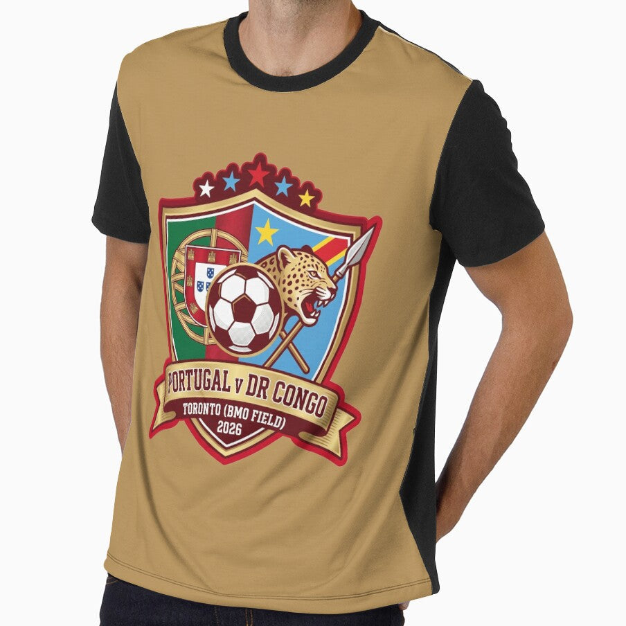 Portugal vs DR Congo Soccer Crest Toronto 2026 by Pride Emblem Prints Unisex T-shirt, Sweatshirt, Hoodie, Long Sleeve Tee - T-Shirt, Sweatshirt, Hoodie
