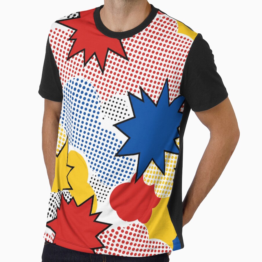 Pop Art Comic Dots Retro Seamless Pattern Print by Inkworksbyshery Unisex T-shirt, Sweatshirt, Hoodie, Long Sleeve Tee - T-Shirt, Sweatshirt, Hoodie
