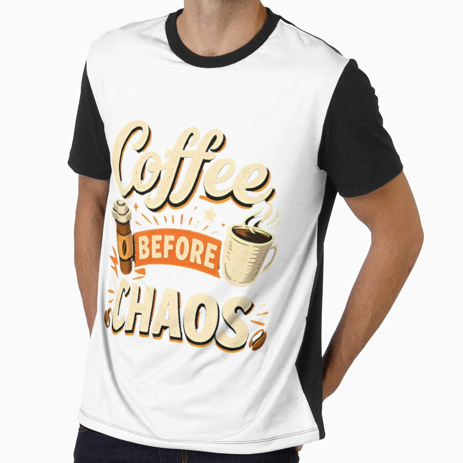 Coffee Before Chaos Retro Vintage Coffee by RYAN48011 Unisex T-shirt, Sweatshirt, Hoodie, Long Sleeve Tee - T-Shirt, Sweatshirt, Hoodie