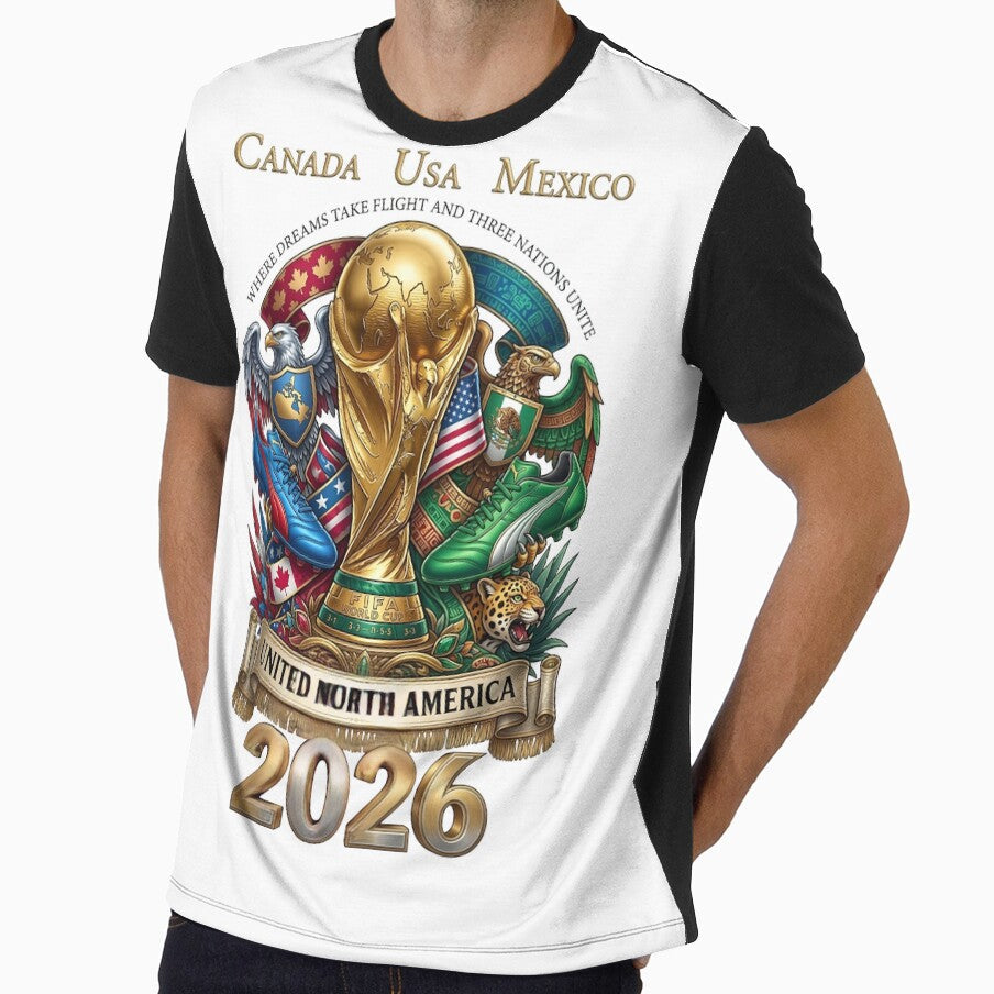2026 World Cup USA Canada Mexico Trophy Emblem by Sovereign Supply Co. Unisex T-shirt, Sweatshirt, Hoodie, Long Sleeve Tee - T-Shirt, Sweatshirt, Hoodie