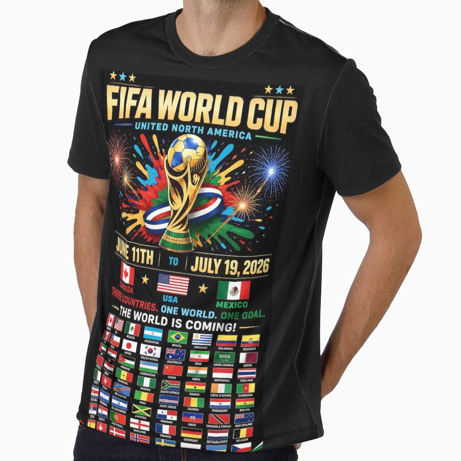 2026 WORLD CUP - Three Countries - One World - One Goal ?? by DBM Photo Art 1 Unisex T-shirt, Sweatshirt, Hoodie, Long Sleeve Tee - T-Shirt, Sweatshirt, Hoodie