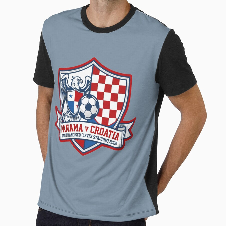 Panama Croatia Soccer Match 2026 Commemorative Sports Crest by Pride Emblem Prints Unisex T-shirt, Sweatshirt, Hoodie, Long Sleeve Tee - T-Shirt, Sweatshirt, Hoodie
