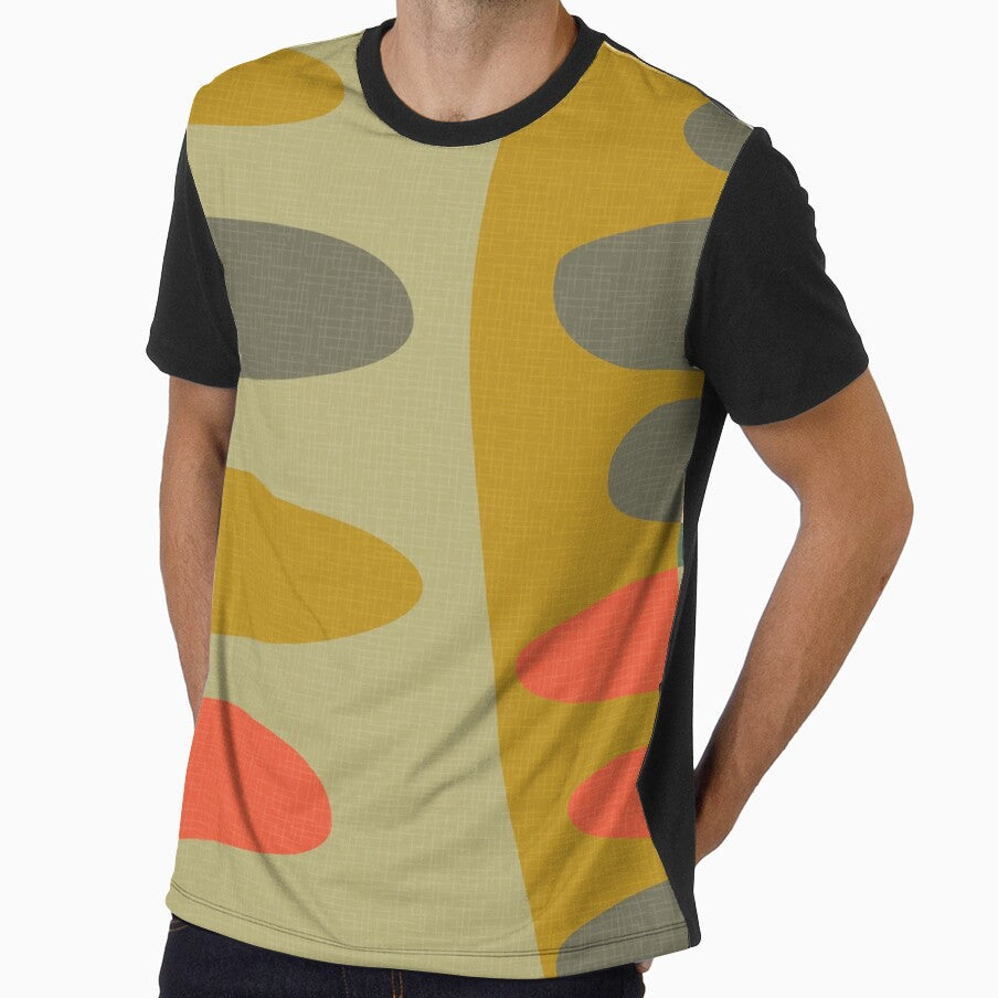 MCM abstract shapes - shades of green and orange by JMgraphic Unisex T-shirt, Sweatshirt, Hoodie, Long Sleeve Tee - T-Shirt, Sweatshirt, Hoodie