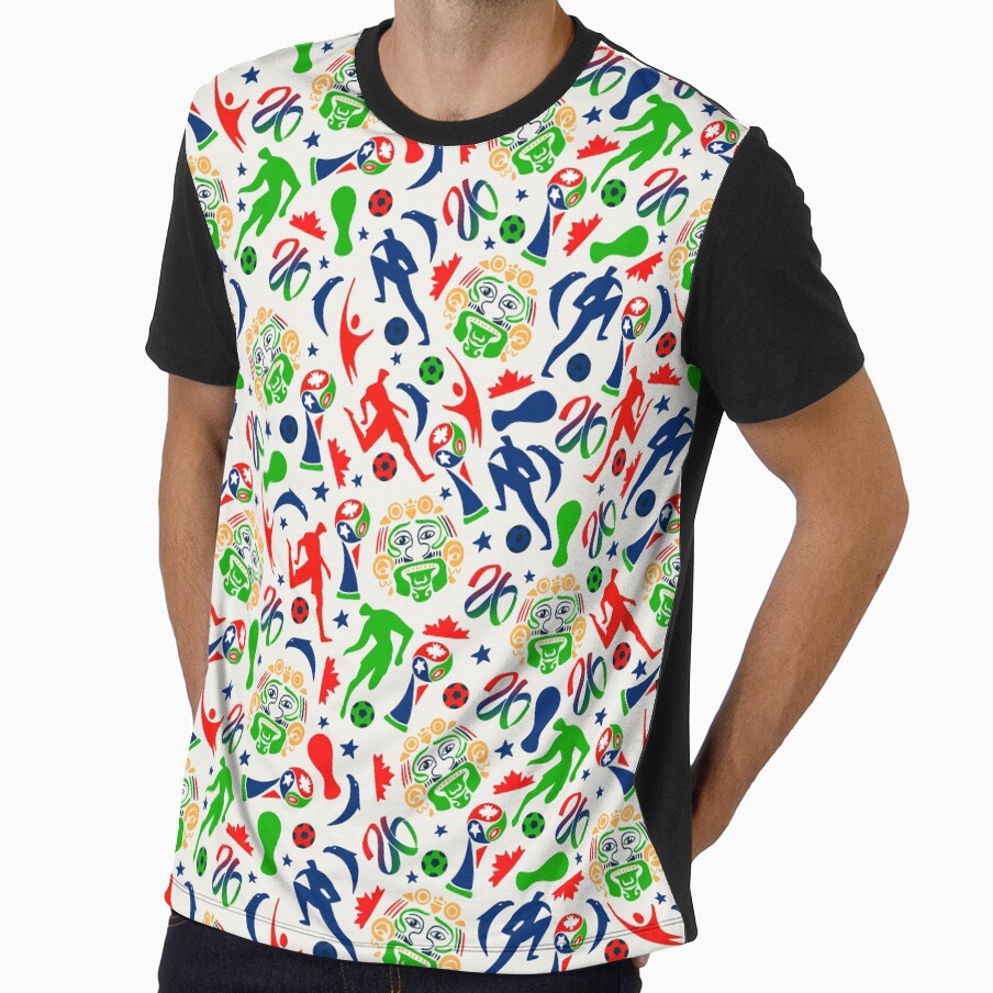 Mexican-Inspired World Cup 2026 Soccer Pattern by Retro Street Studios Unisex T-shirt, Sweatshirt, Hoodie, Long Sleeve Tee - T-Shirt, Sweatshirt, Hoodie
