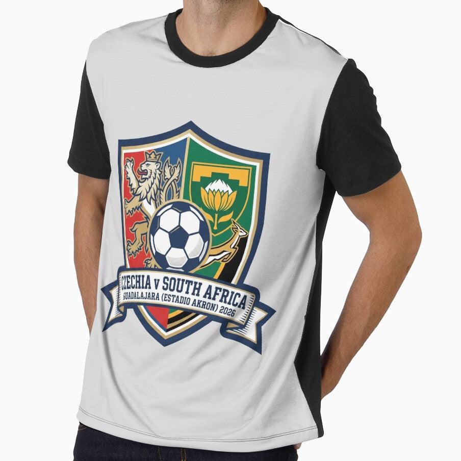 Czechia vs South Africa Football Match Commemorative Crest by Pride Emblem Prints Unisex T-shirt, Sweatshirt, Hoodie, Long Sleeve Tee - T-Shirt, Sweatshirt, Hoodie