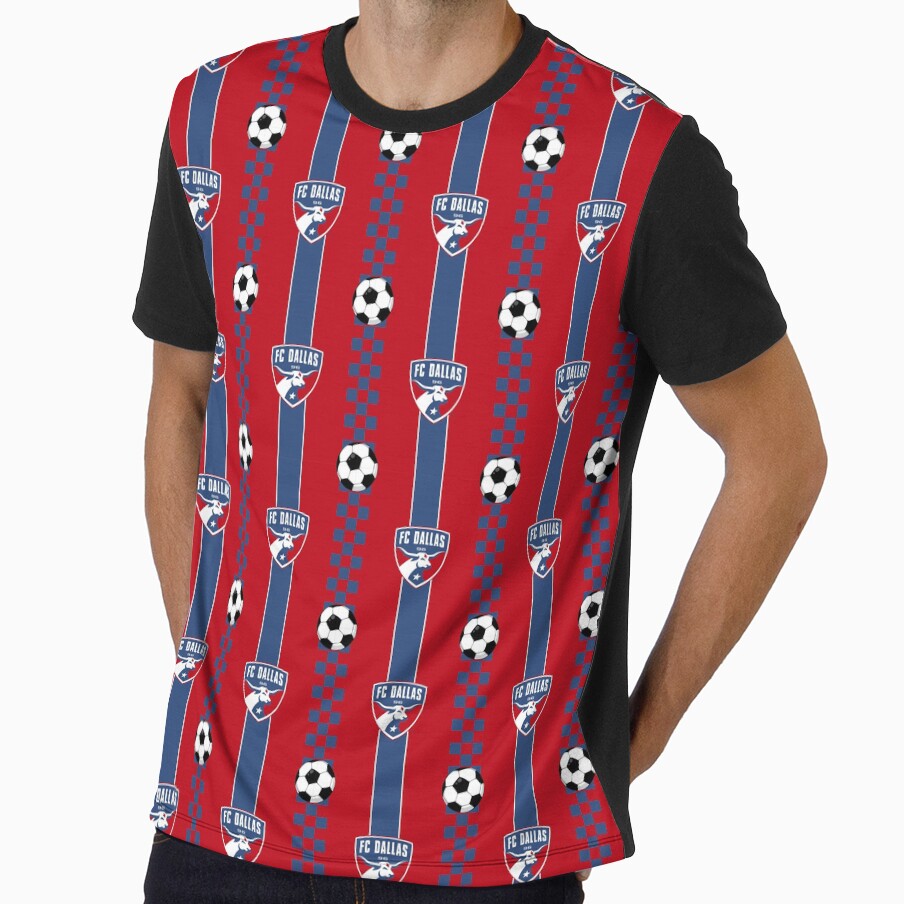 FC Dallas seamless pattern by GetUpStudios Unisex T-shirt, Sweatshirt, Hoodie, Long Sleeve Tee - T-Shirt, Sweatshirt, Hoodie