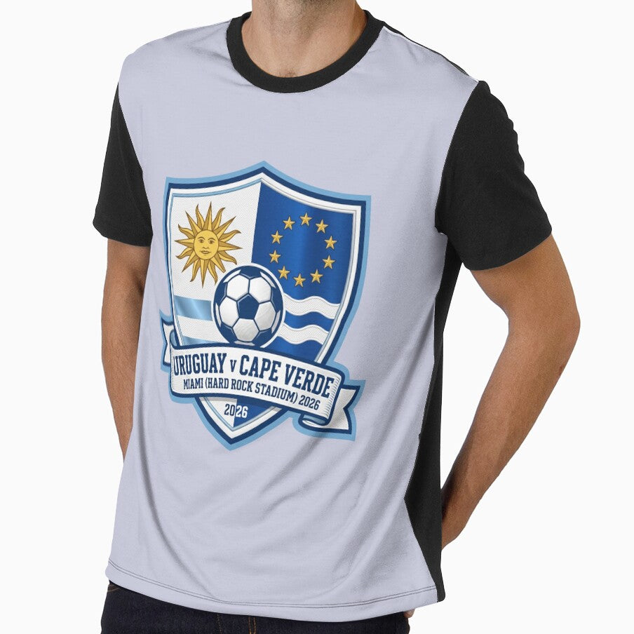 Uruguay Cape Verde Soccer Match Miami 2026 Crest by Pride Emblem Prints Unisex T-shirt, Sweatshirt, Hoodie, Long Sleeve Tee - T-Shirt, Sweatshirt, Hoodie