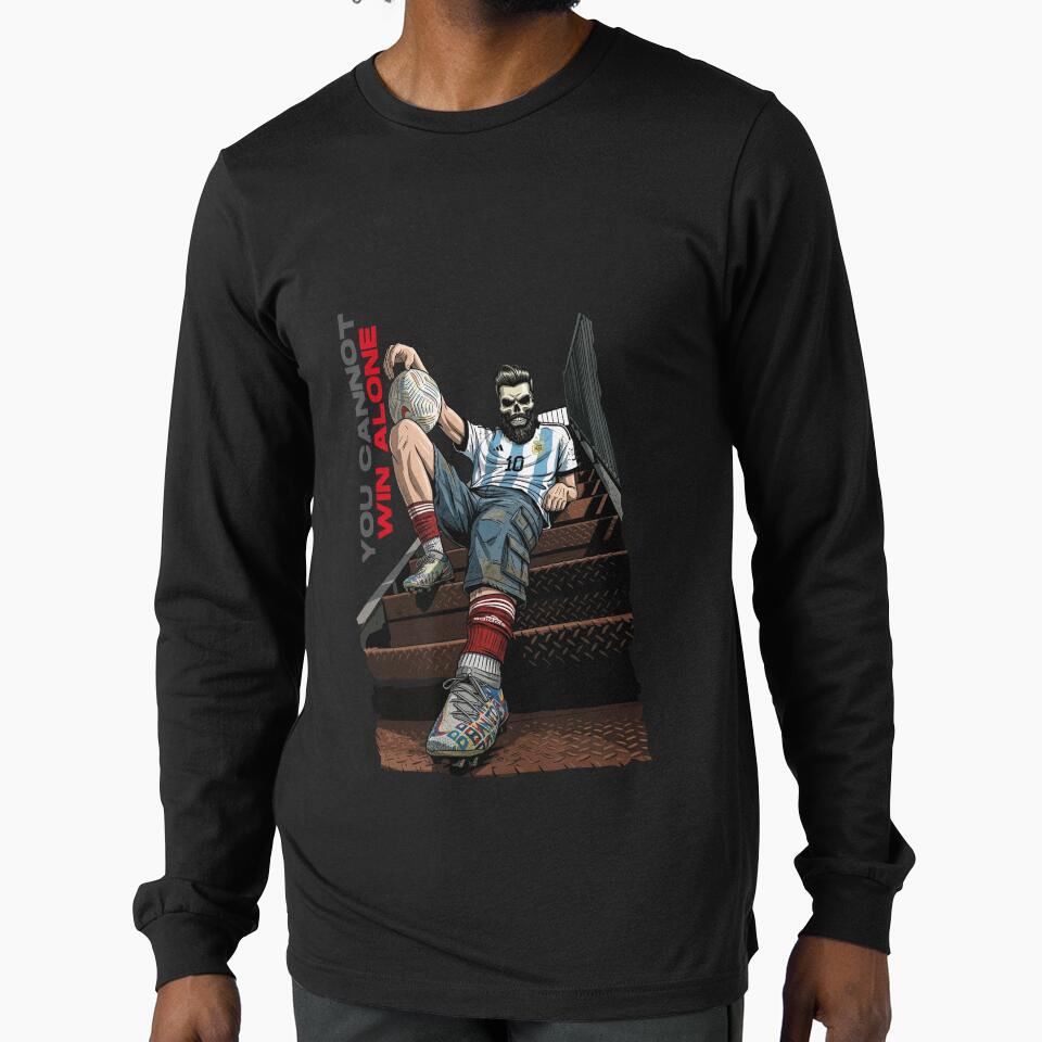 You Cant Win Alone Soccer Typography Design by mazyoy Unisex T-shirt, Sweatshirt, Hoodie, Long Sleeve Tee - T-Shirt, Sweatshirt, Hoodie