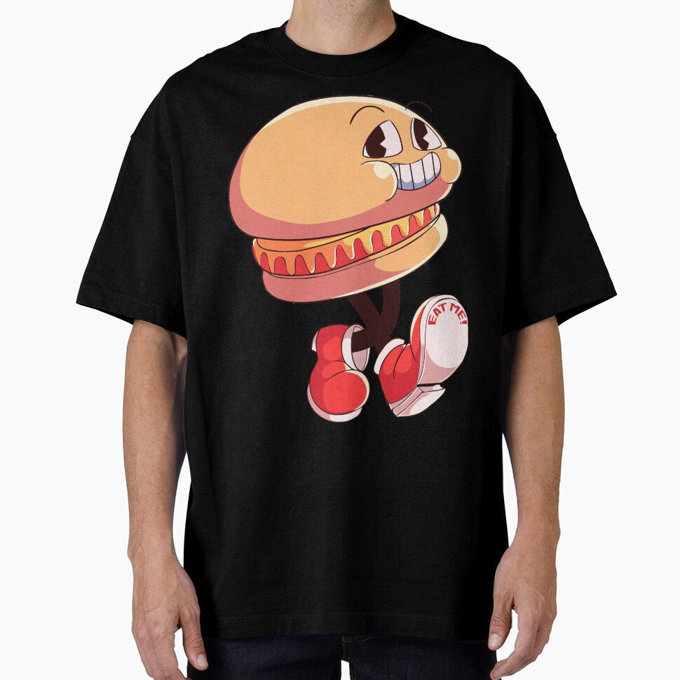 The Mr Happy Burger walk in by sarazabrand Unisex T-shirt, Sweatshirt, Hoodie, Long Sleeve Tee - T-Shirt, Sweatshirt, Hoodie