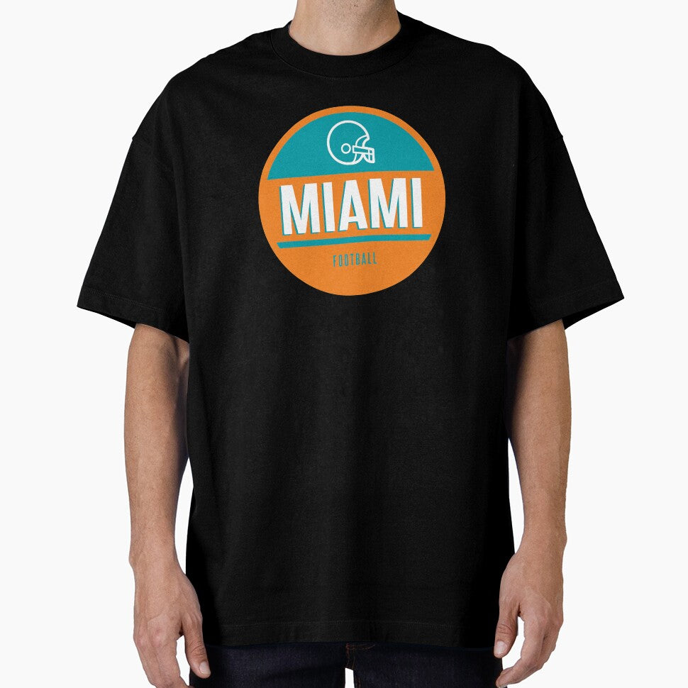 Miami retro football by BVHstudio Unisex T-shirt, Sweatshirt, Hoodie, Long Sleeve Tee - T-Shirt, Sweatshirt, Hoodie