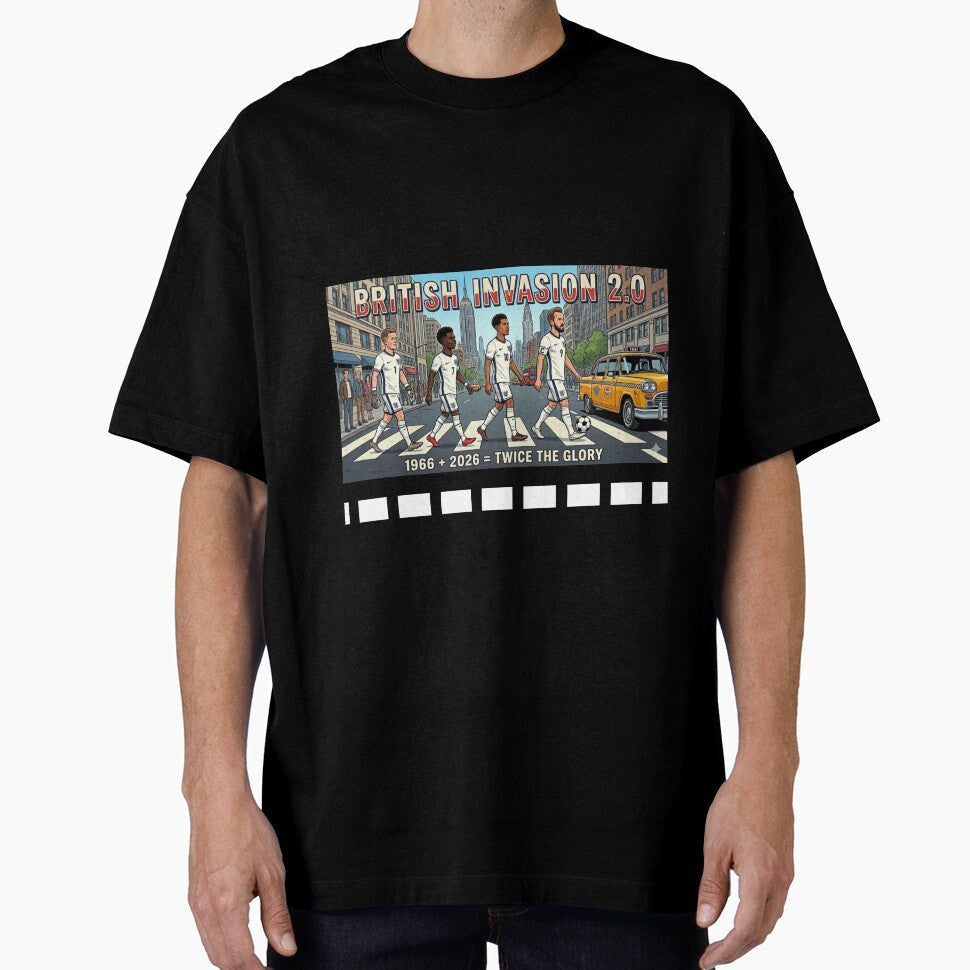 British Invasion 2.0 - England Football World Cup 2026 Abbey Road by pixelandpassionart Unisex T-shirt, Sweatshirt, Hoodie, Long Sleeve Tee - T-Shirt, Sweatshirt, Hoodie