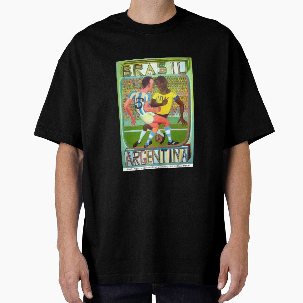 Brazil - Argentina, World soccer classics (5), 2014, by Diego Manuel by Diego Manuel Rodriguez - T-Shirt, Sweatshirt, Hoodie