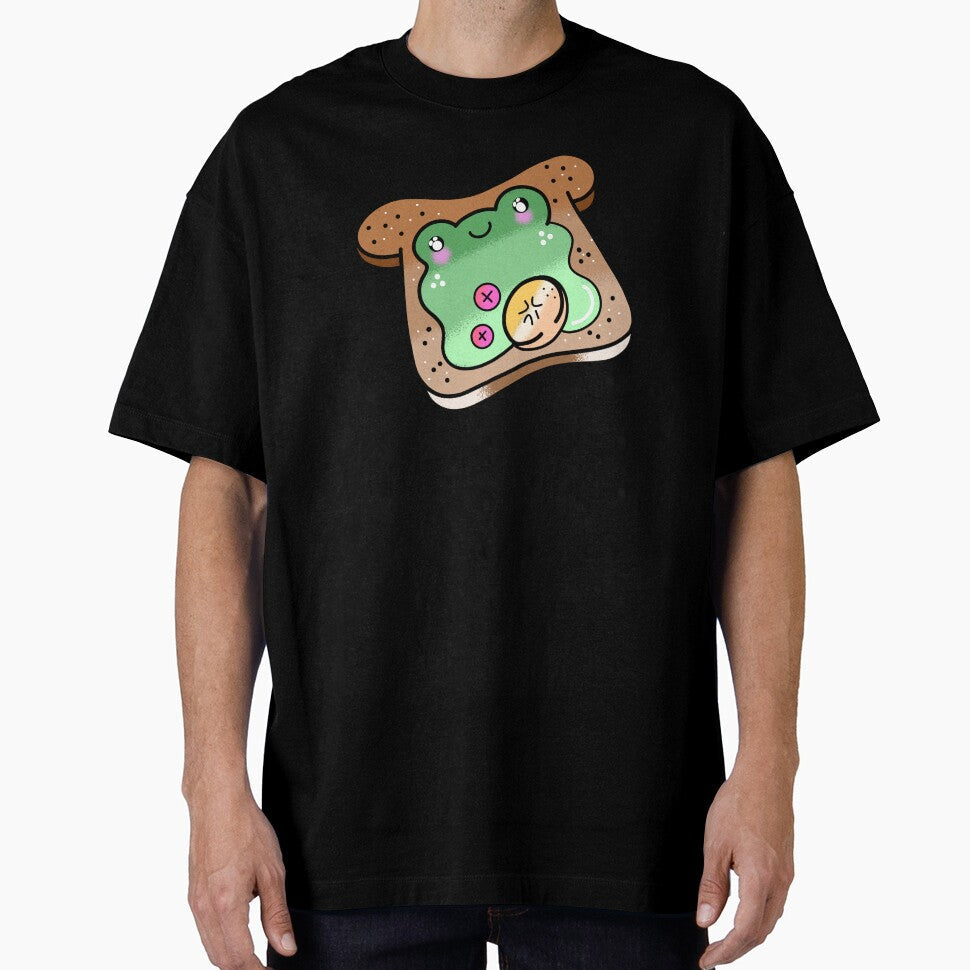 Cute adorable Kawaii froggy bread cartoon by Quacktails Unisex T-shirt, Sweatshirt, Hoodie, Long Sleeve Tee - T-Shirt, Sweatshirt, Hoodie