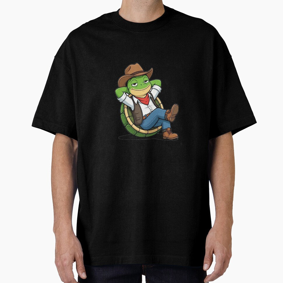 Relaxed Cowboy Turtle Chilling - Funny Western Animal by Threadnovax Unisex T-shirt, Sweatshirt, Hoodie, Long Sleeve Tee - T-Shirt, Sweatshirt, Hoodie