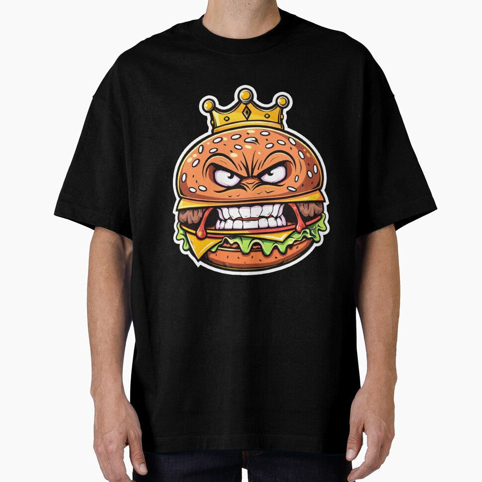 Angry Cheese Burger King by shortie-aiart Unisex T-shirt, Sweatshirt, Hoodie, Long Sleeve Tee - T-Shirt, Sweatshirt, Hoodie
