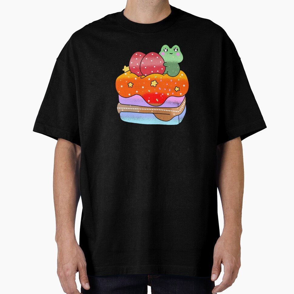 Colorful Adorable cute Kawaii frog cupcake by Quacktails Unisex T-shirt, Sweatshirt, Hoodie, Long Sleeve Tee - T-Shirt, Sweatshirt, Hoodie