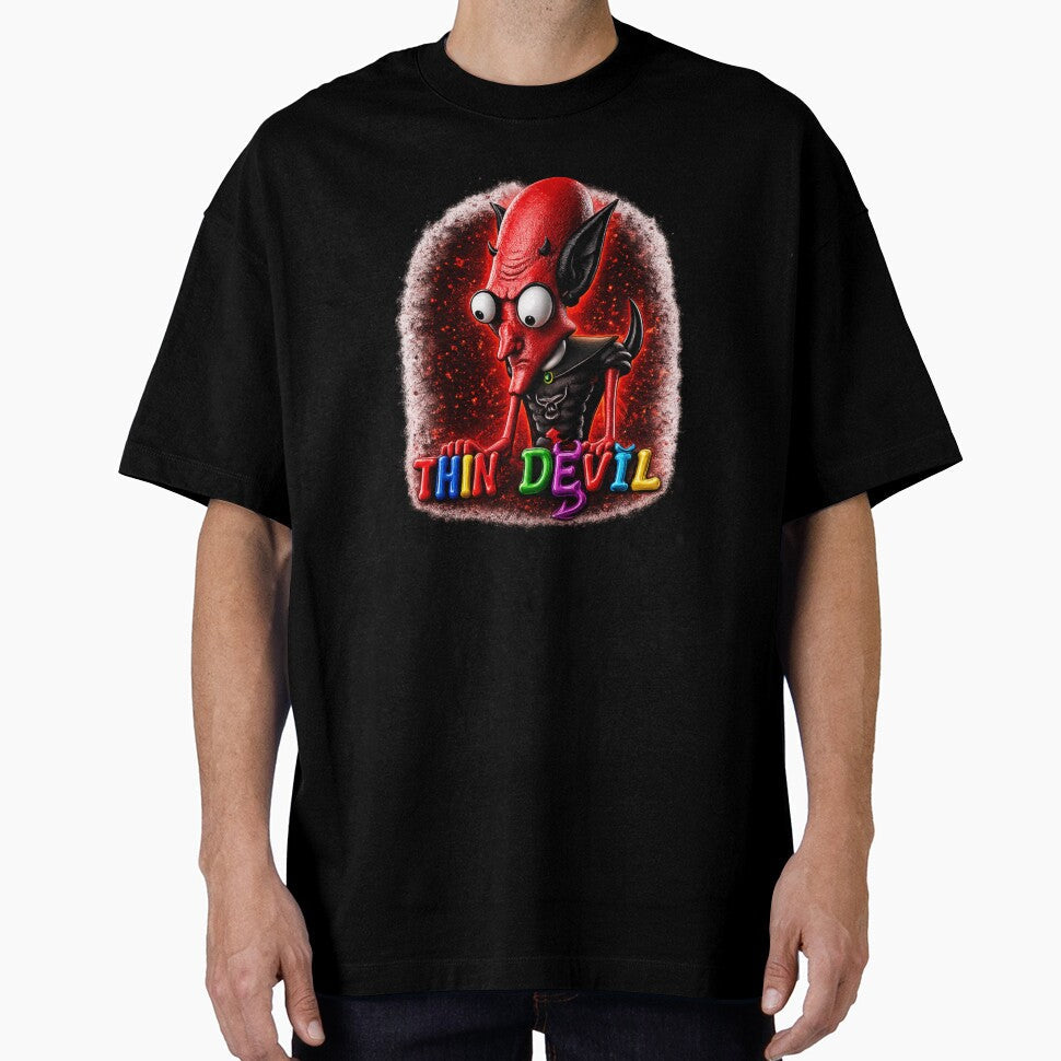 Thin Evil Devil Red Demon Graphic by GiftedInk Unisex T-shirt, Sweatshirt, Hoodie, Long Sleeve Tee - T-Shirt, Sweatshirt, Hoodie