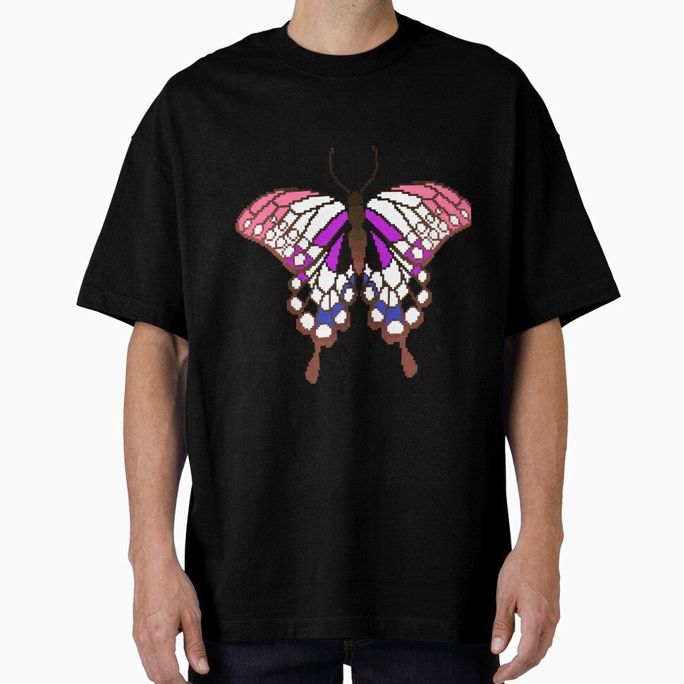 Genderfluid Pride Butterfly by MetallicWings15 Unisex T-shirt, Sweatshirt, Hoodie, Long Sleeve Tee - T-Shirt, Sweatshirt, Hoodie