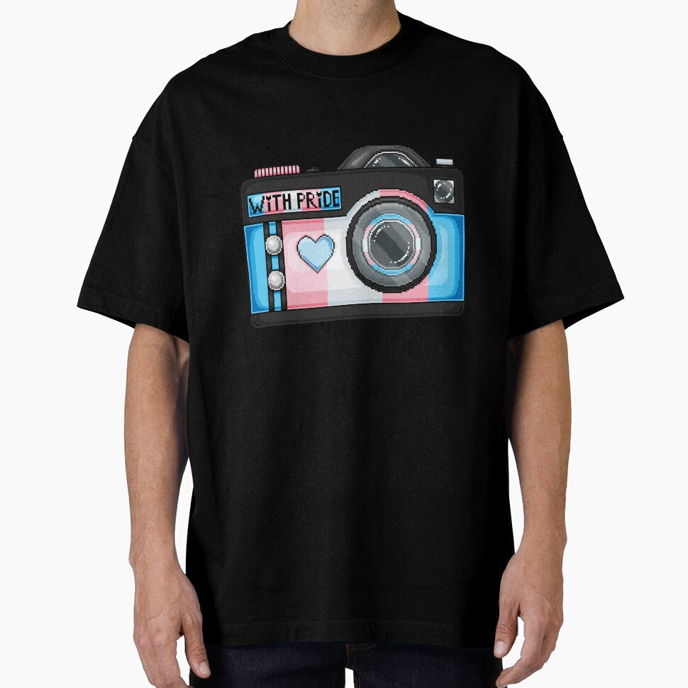 Trans Pride Pixel Camera by MetallicWings15 Unisex T-shirt, Sweatshirt, Hoodie, Long Sleeve Tee - T-Shirt, Sweatshirt, Hoodie