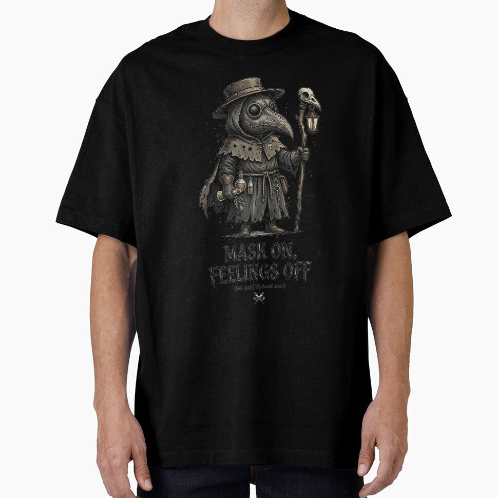 The Modern Plague Doctor: "Mask On, Feelings Off" by DeadlyWhisper Unisex T-shirt, Sweatshirt, Hoodie, Long Sleeve Tee - T-Shirt, Sweatshirt, Hoodie