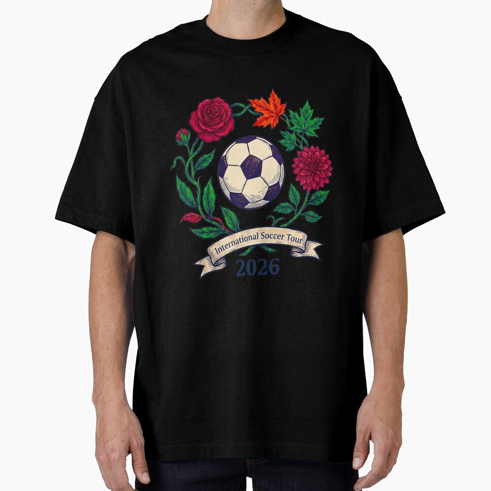 2026 International Soccer Tour Vintage Floral Crest T-Shirt by rygenr8 Unisex T-shirt, Sweatshirt, Hoodie, Long Sleeve Tee - T-Shirt, Sweatshirt, Hoodie